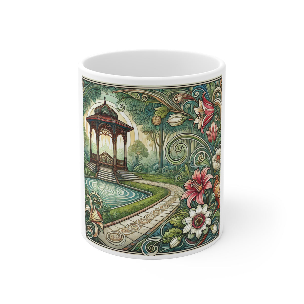 Botanical Gazebo Garden Art Nouveau Coffee Mug