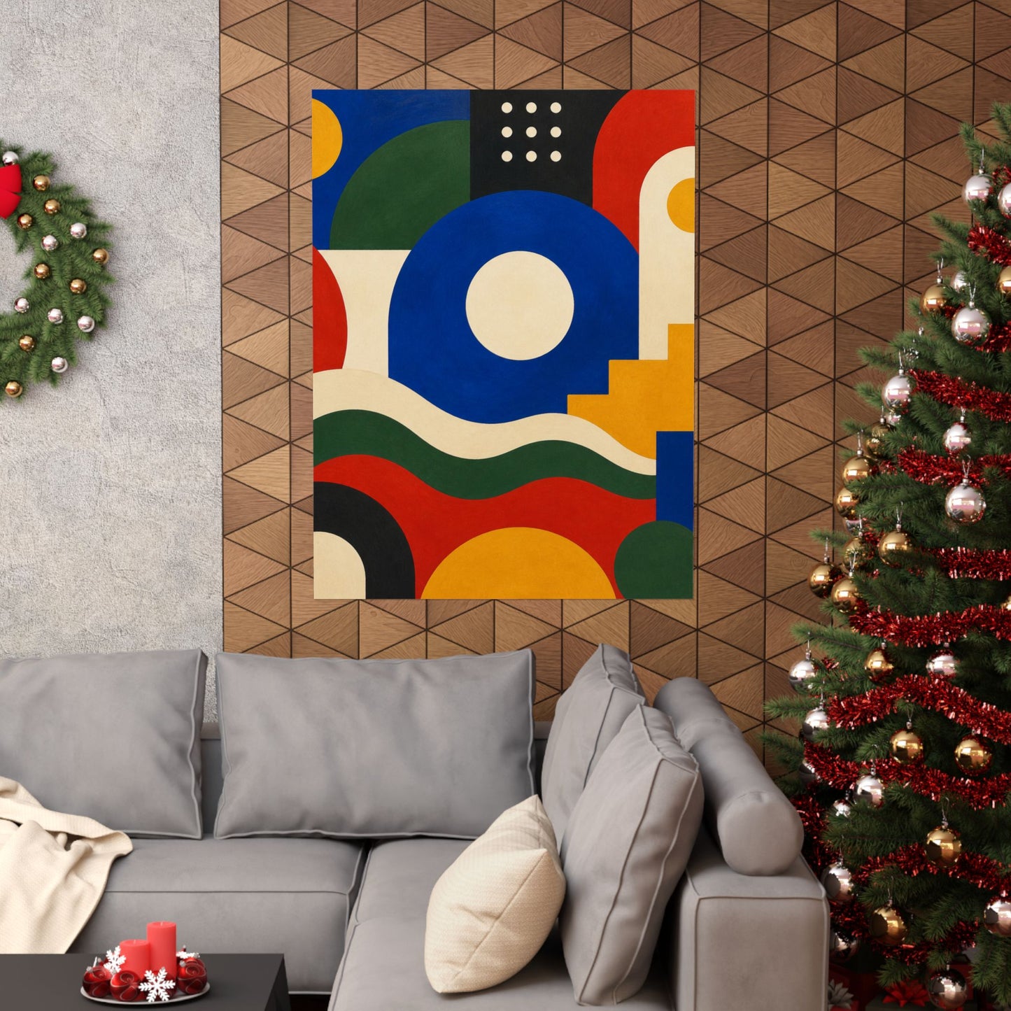 Bold Geometric Balance Abstract Art Poster