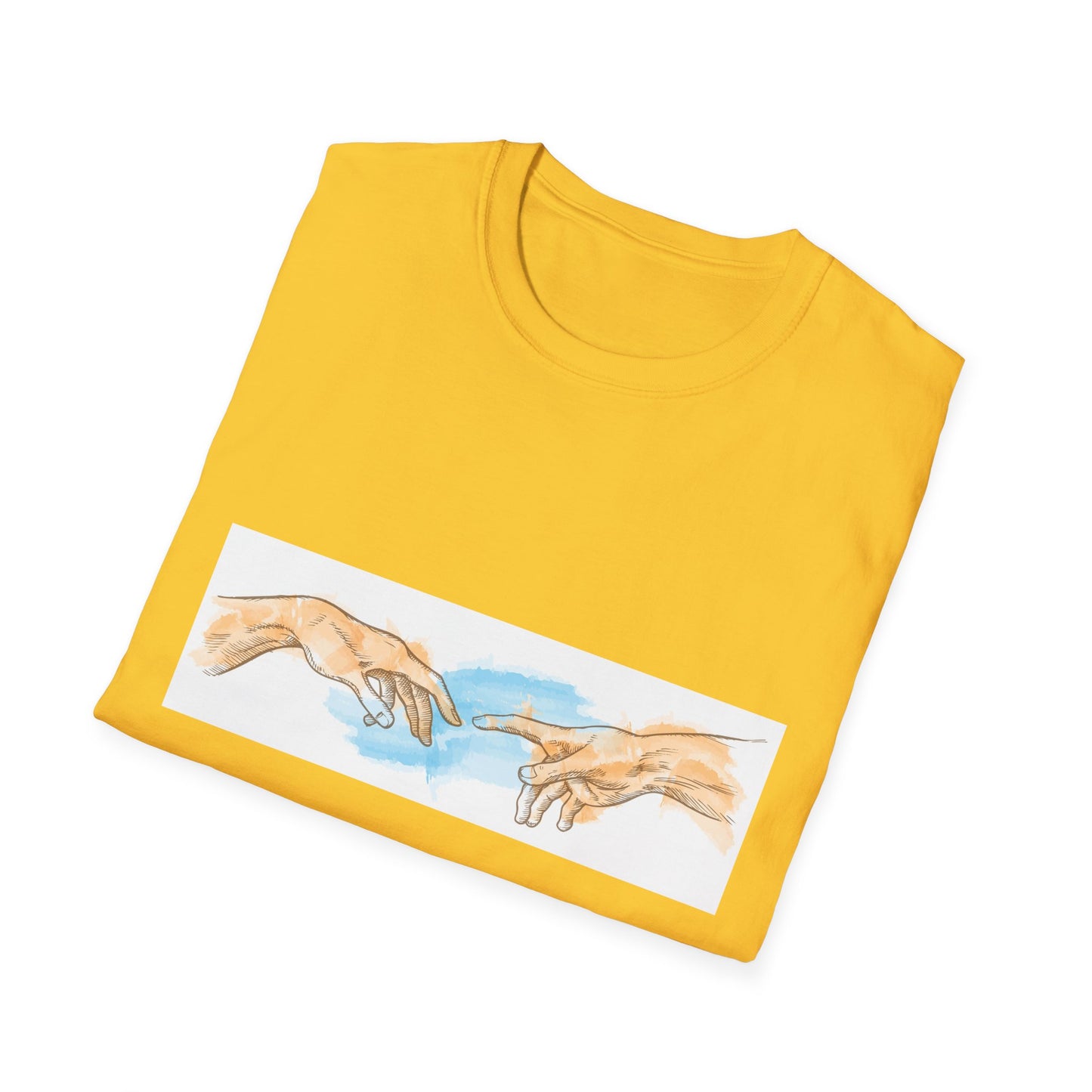 Creation of Adam Hands Graphic T-Shirt Michelangelo Inspired Art Tee Minimal Renaissance Aesthetic Inspired Unisex Shirt
