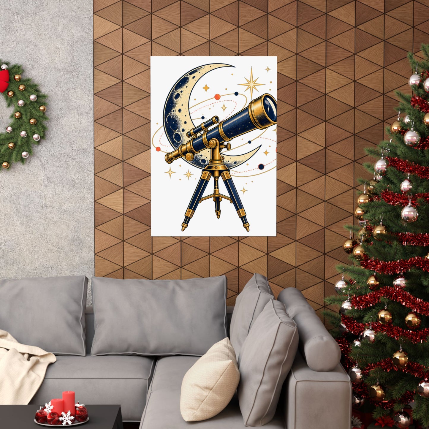 Vintage Telescope Celestial Astronomy Poster