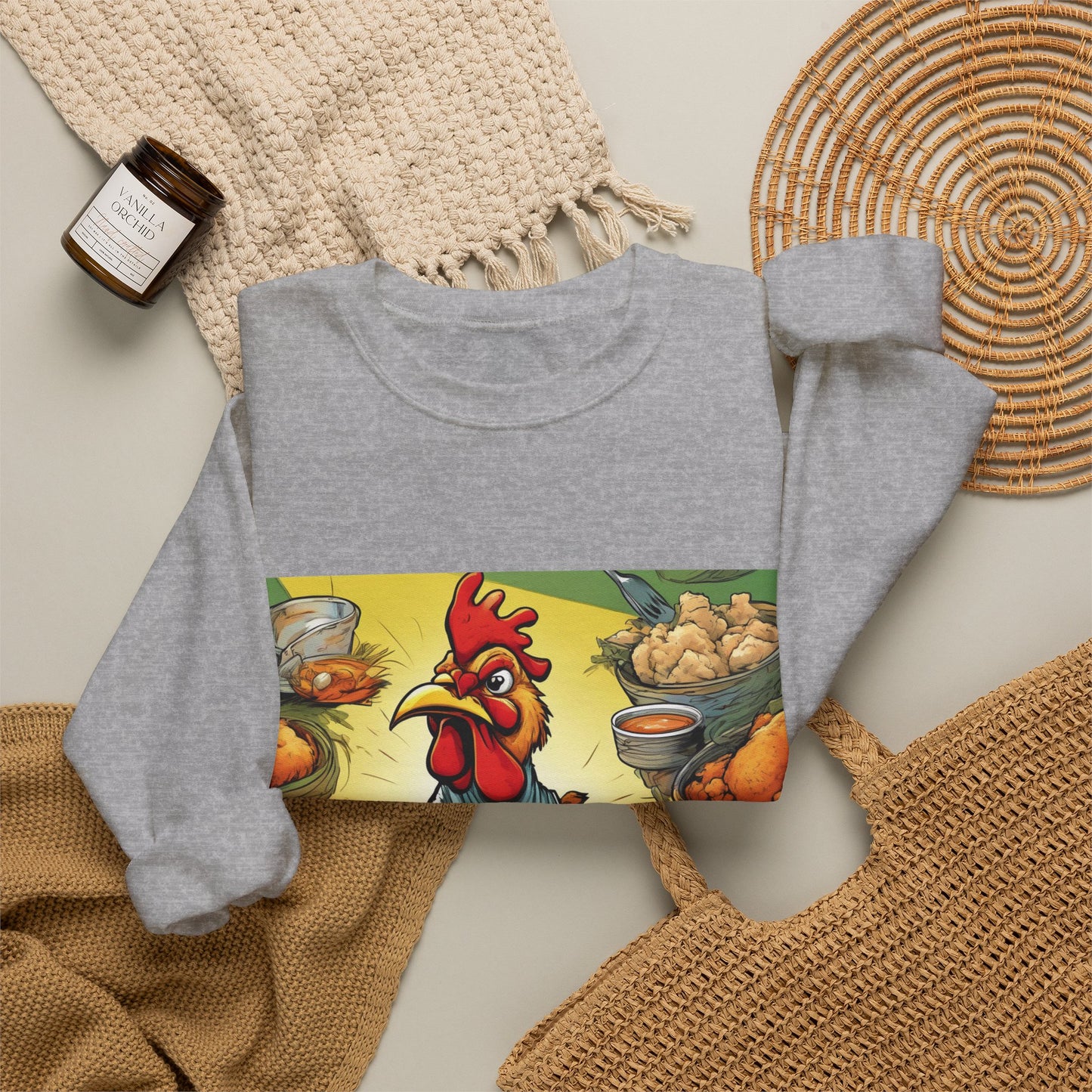 Funny Chicken Fried Food Comfort Food Art Sweatshirt