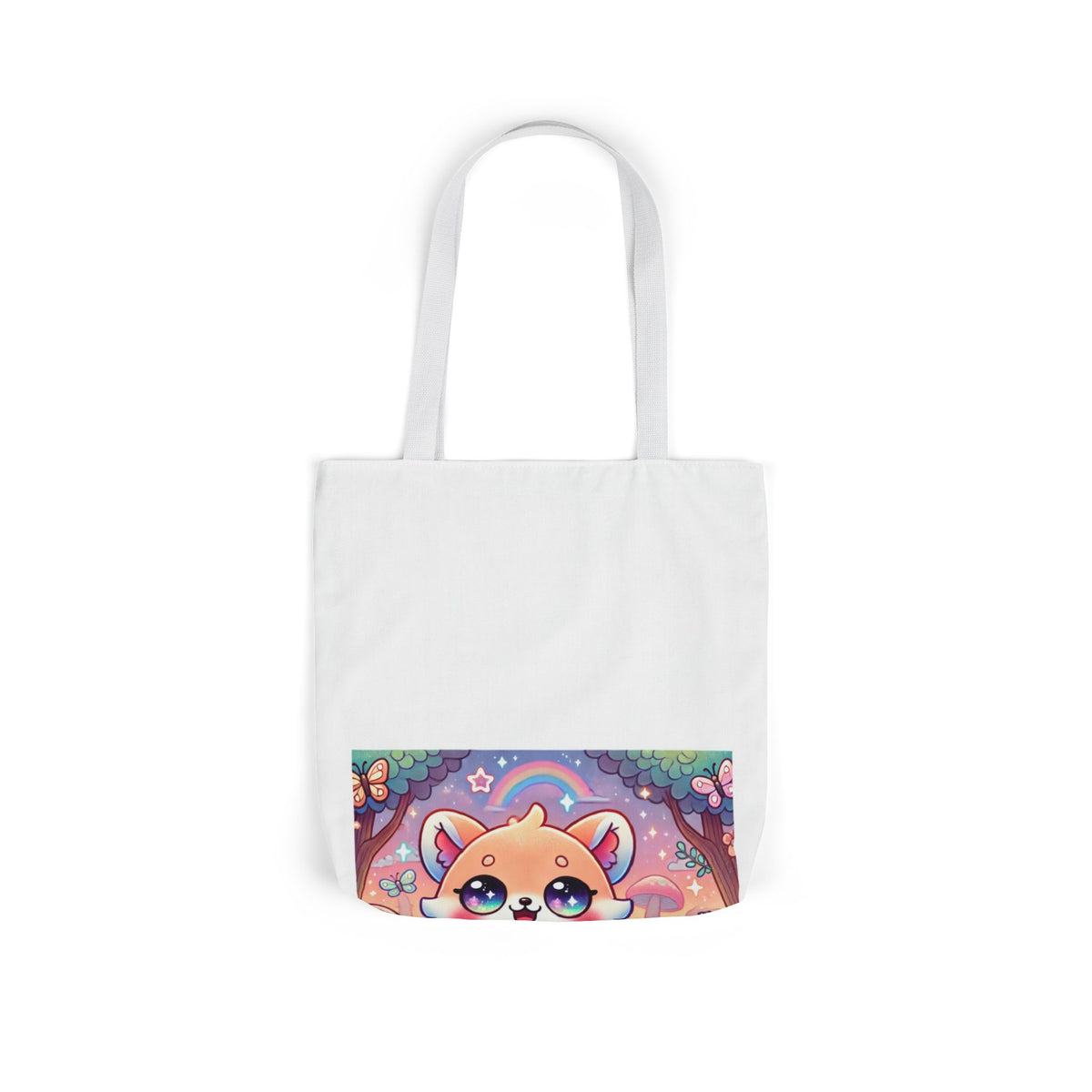 Pastel Woodland Fox Mushroom Kawaii Canvas Tote Bag