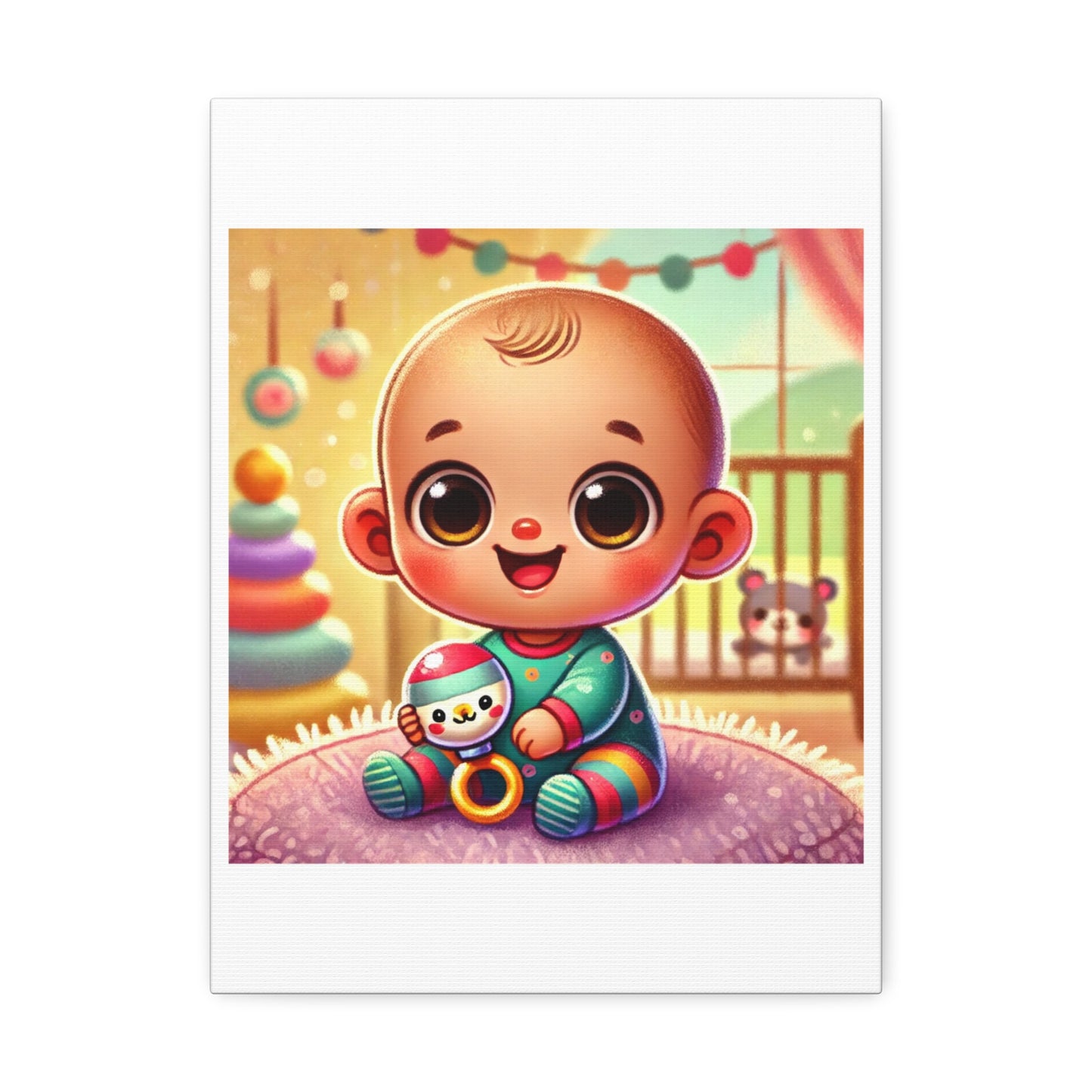 Cheerful Baby Nursery Playroom Canvas Art