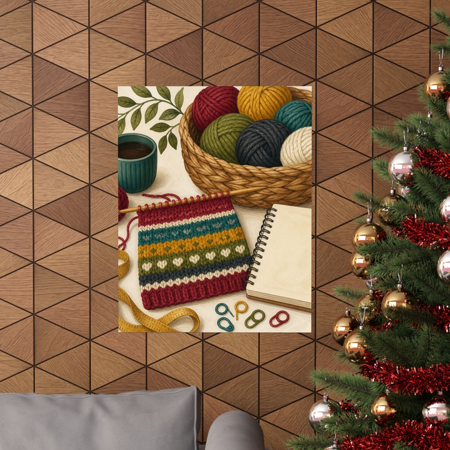 Cozy Knitting and Yarn Hobby Art Poster