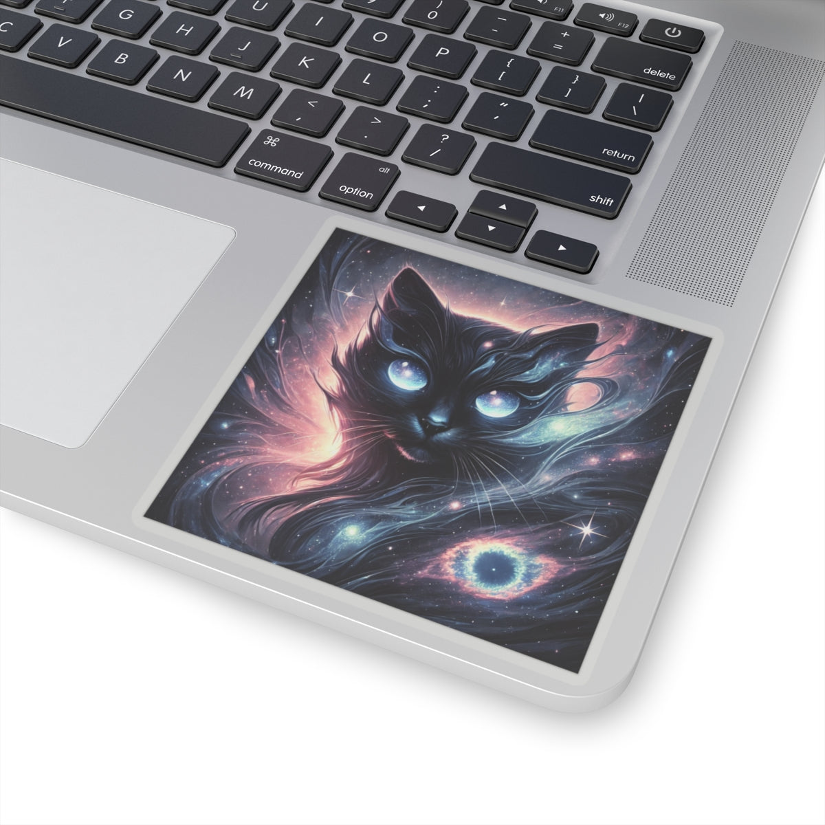 Cosmic Black Cat Galaxy Celestial Sticker