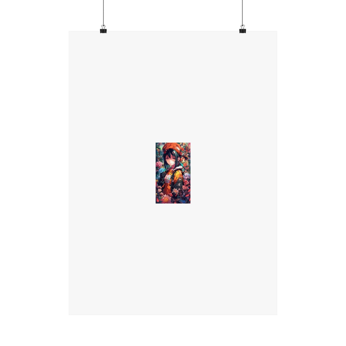 Anime Floral Forest Heroine Portrait Flower Poster Art