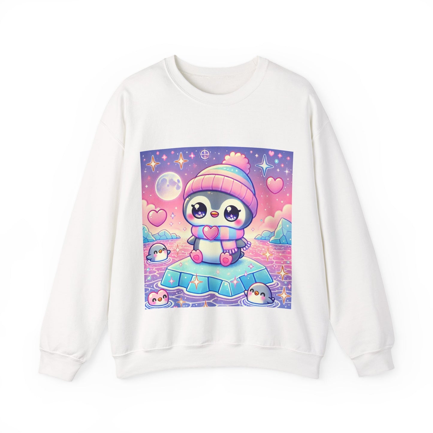 Cute Winter Penguin Ice Floe Kawaii Art Sweatshirt