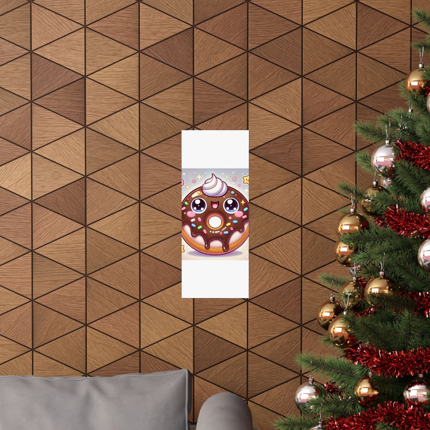 Kawaii Chocolate Donut Cute Dessert Art Poster
