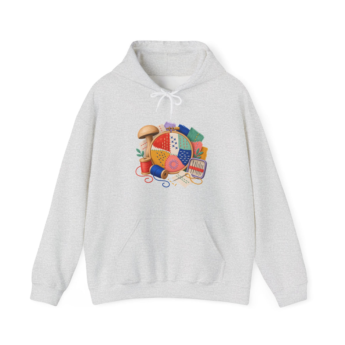Colorful Visible Mending Workshop Hoodie