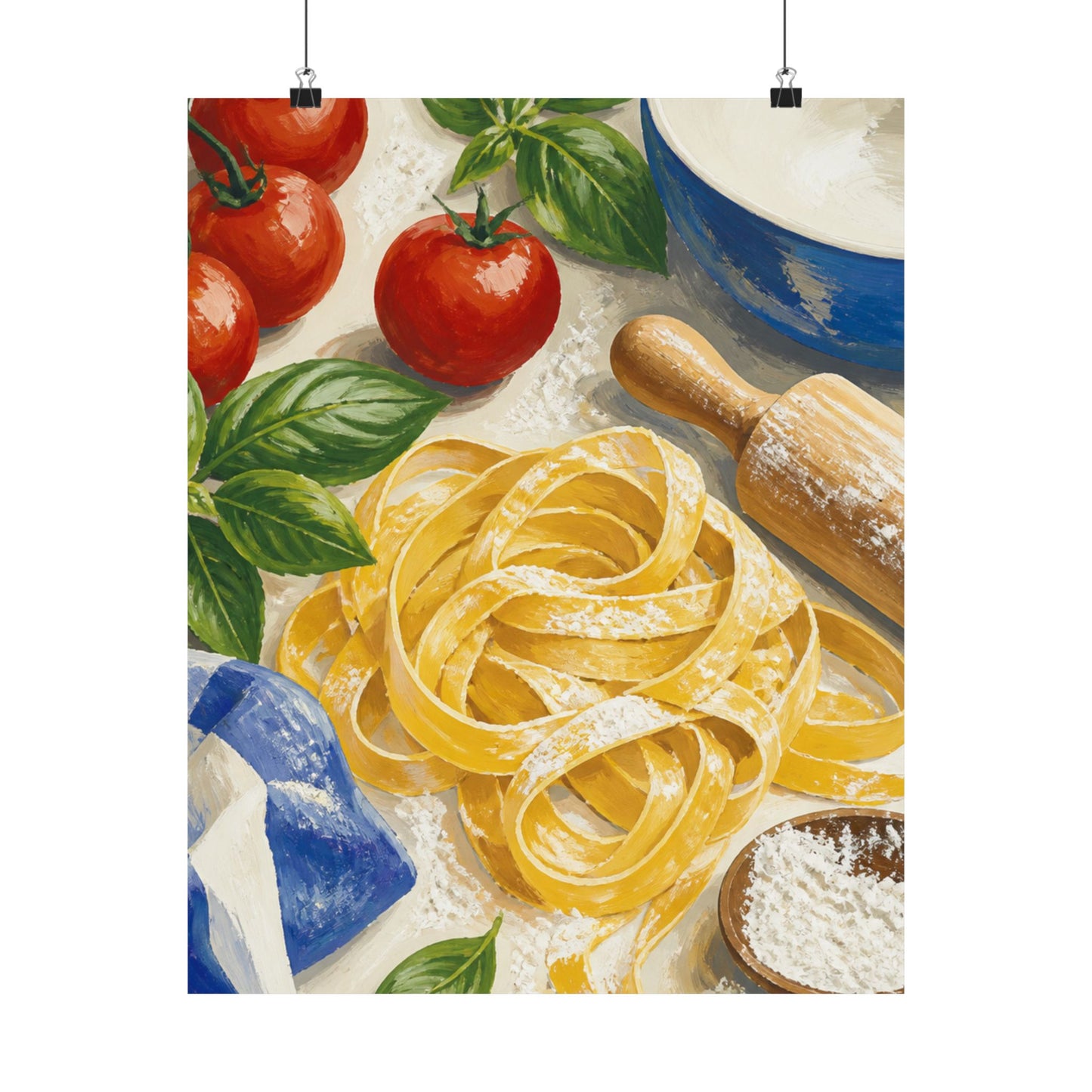 Fresh Pasta Making Kitchen Art Poster