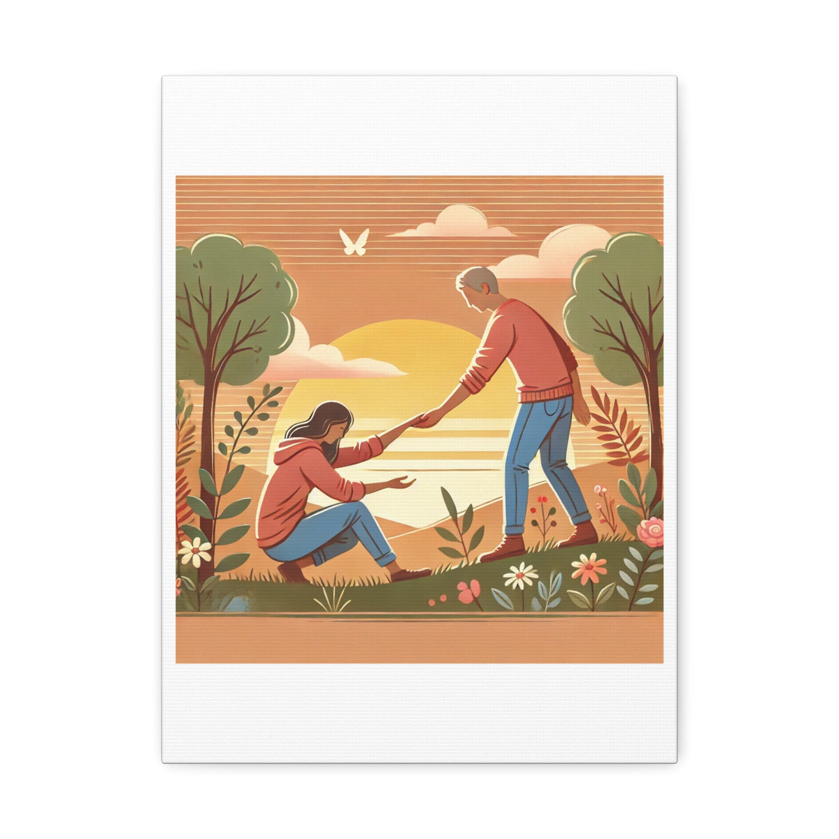 Helping Hands Sunset Garden Canvas Wall Art
