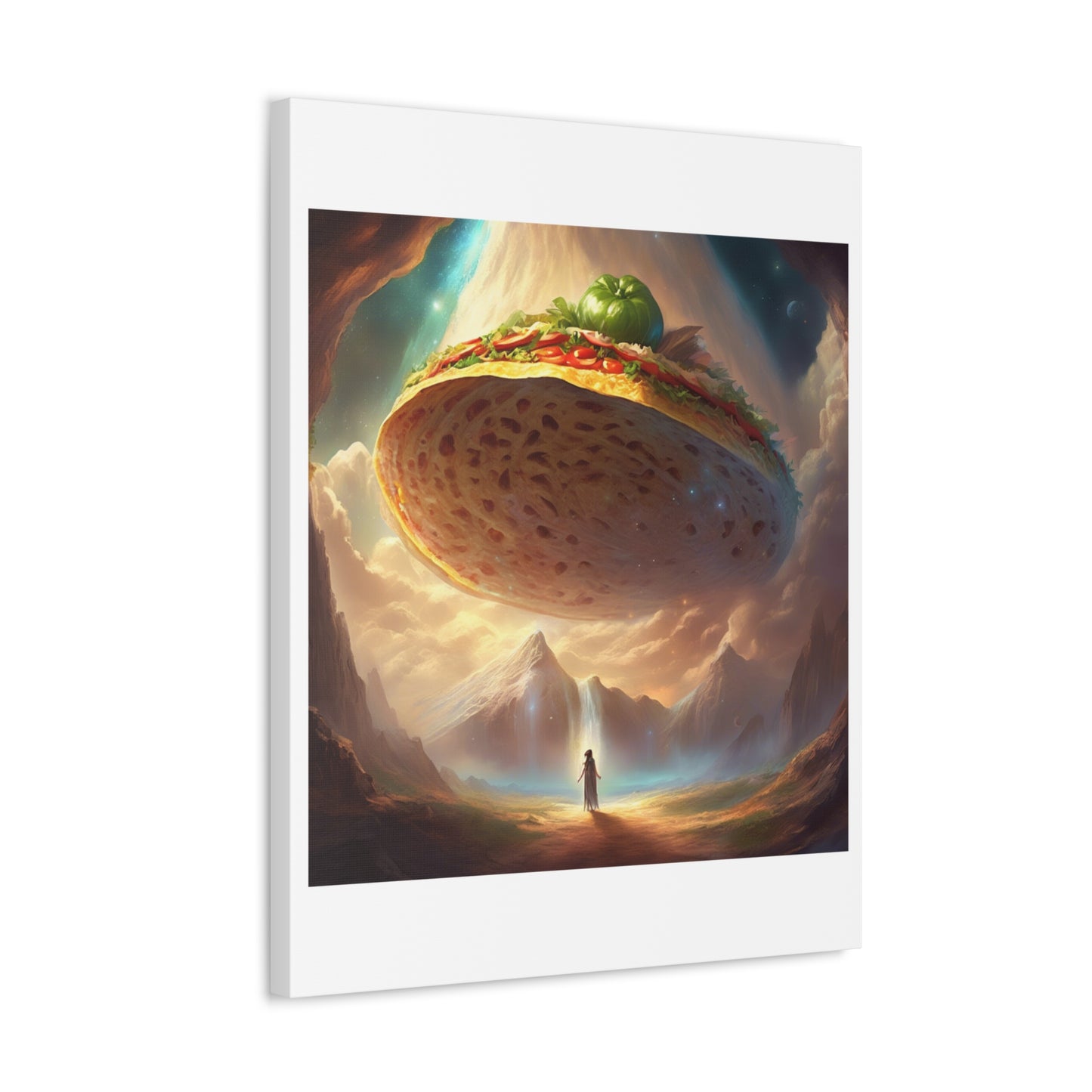 Cosmic Taco UFO Surreal Food Fantasy Art Canvas