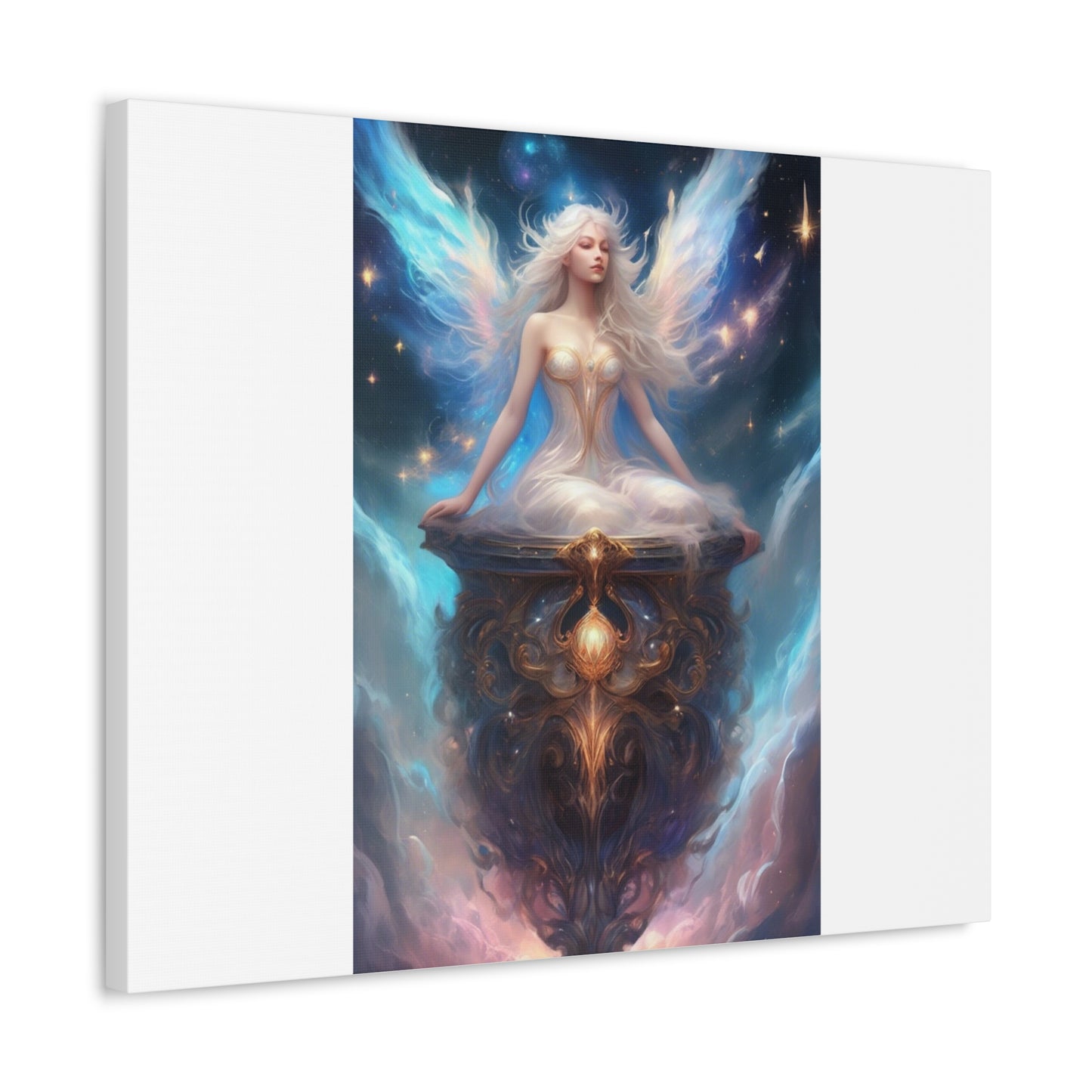 Celestial Winged Meditation Fantasy Portrait Canvas