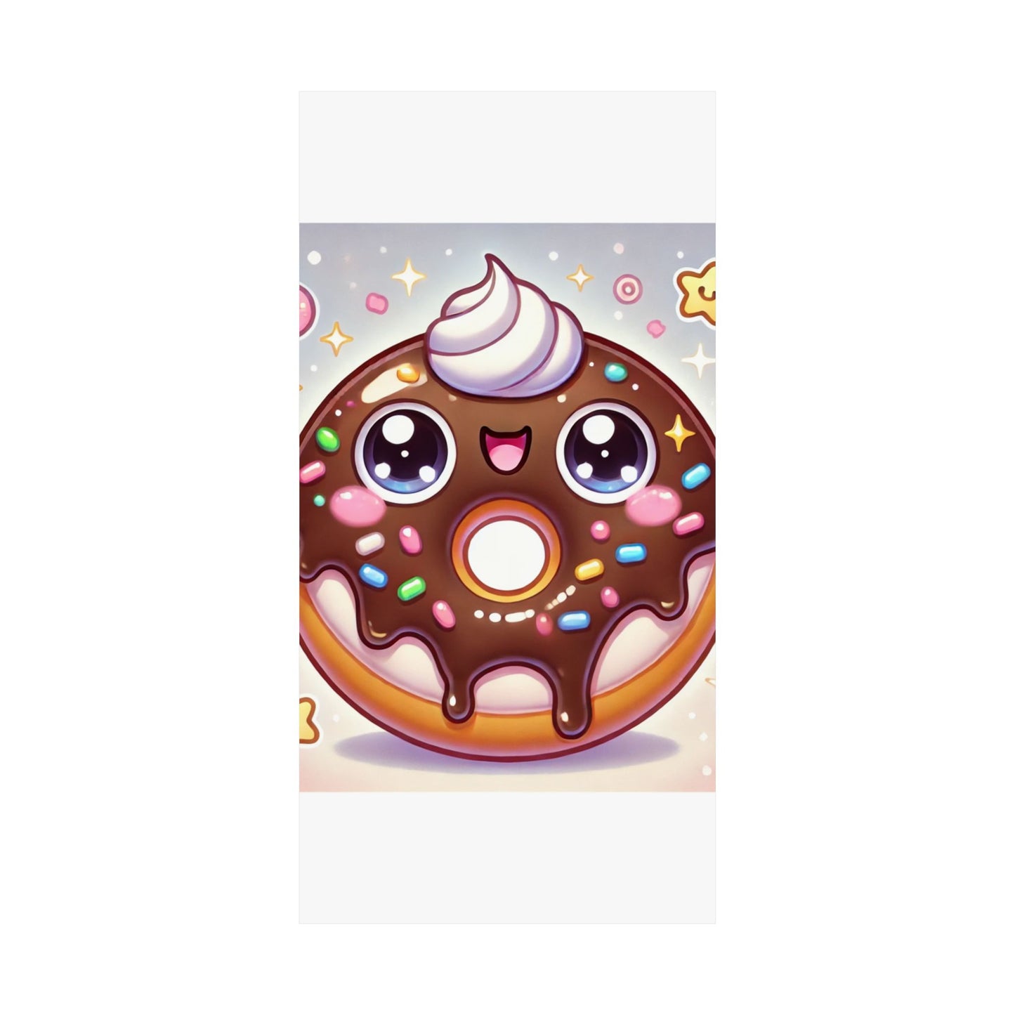 Kawaii Chocolate Donut Cute Dessert Art Poster