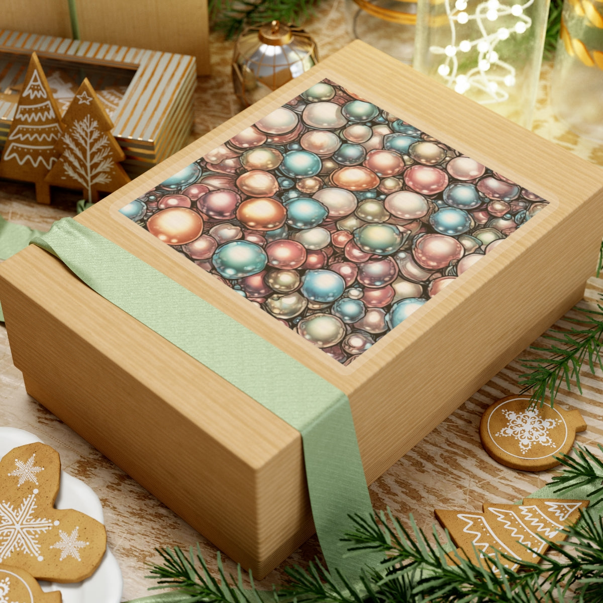 Rainbow Pearl Marble Abstract Gift Art Sticker