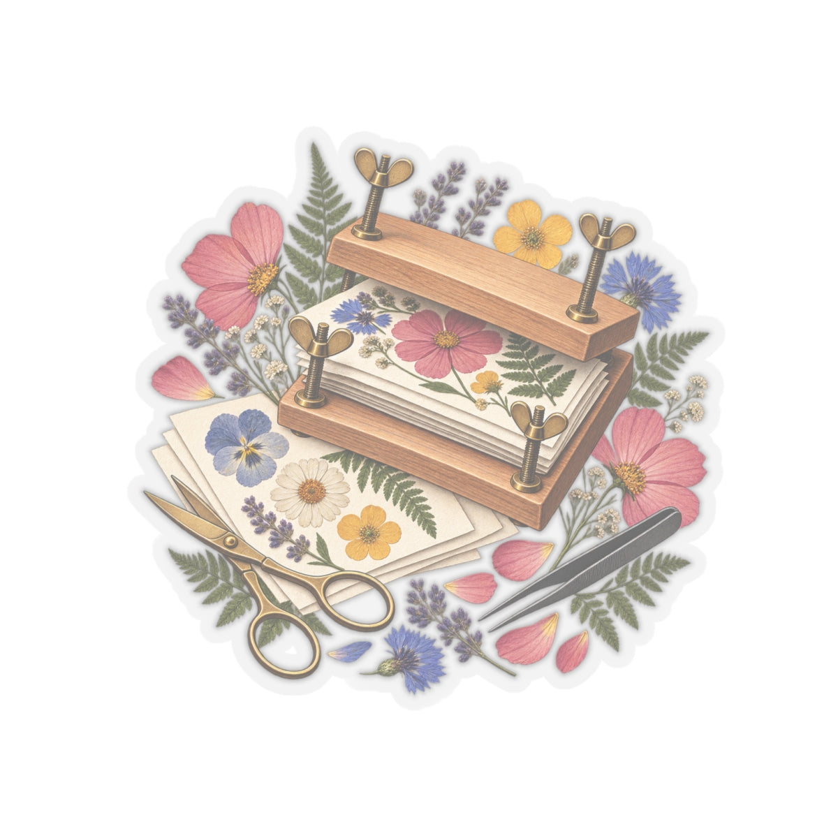 Botanical Flower Press Workshop Sticker