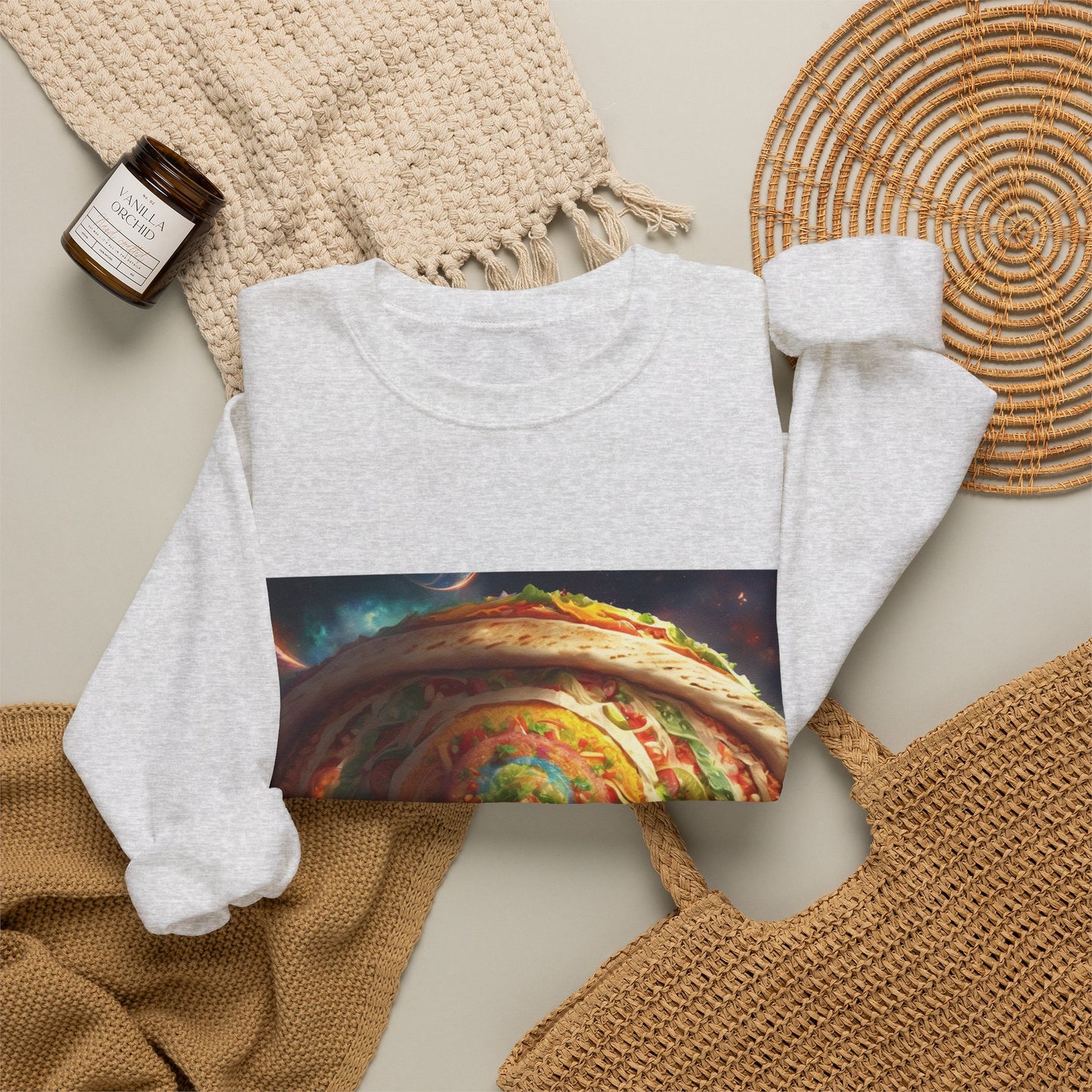 Cosmic Taco Portal Surreal Food Fantasy Art Sweatshirt