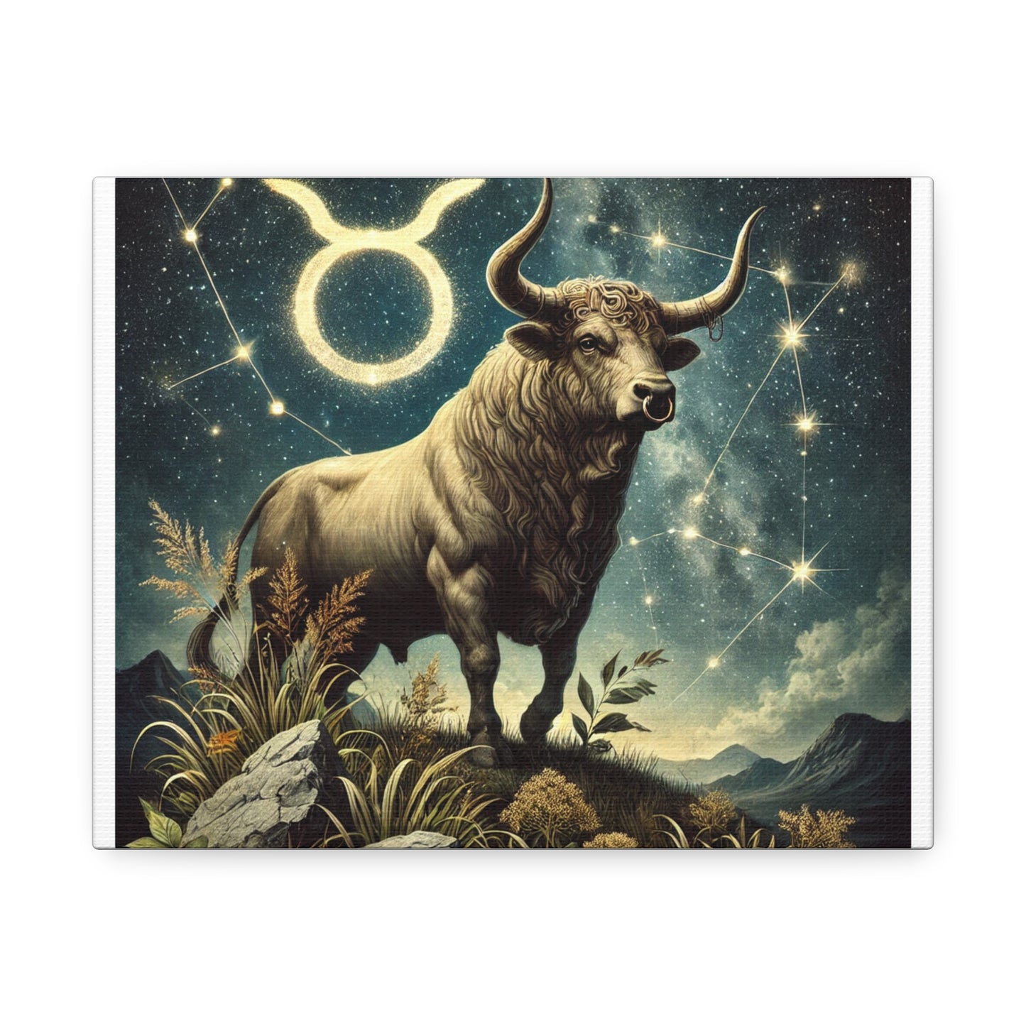 Taurus Bull Constellation Celestial Canvas Wall Art