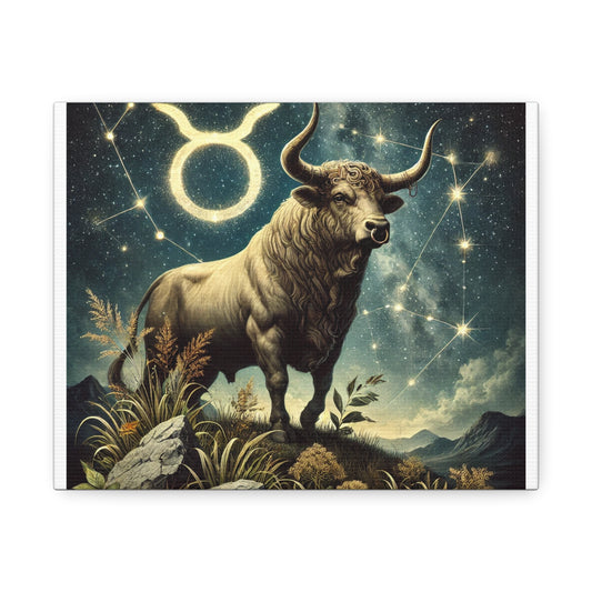 Taurus Bull Constellation Celestial Canvas Wall Art