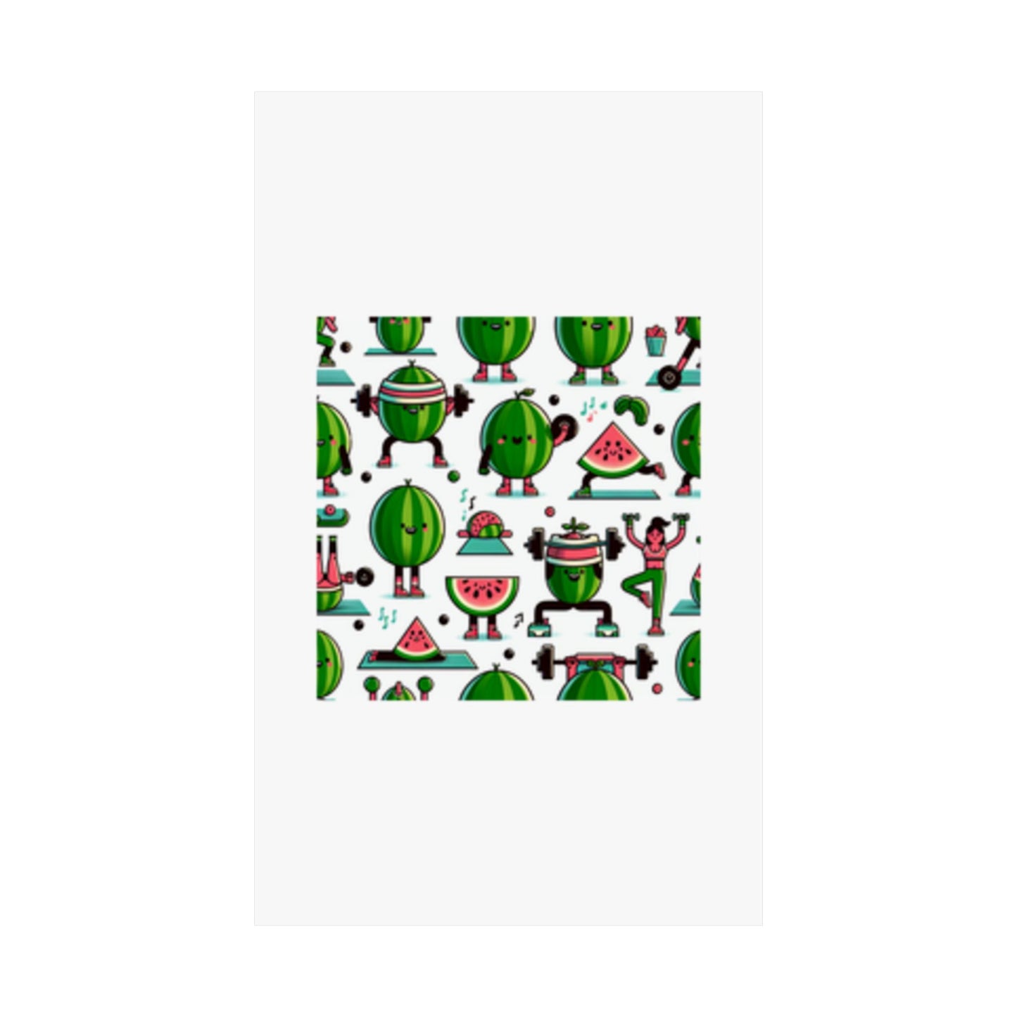 Watermelon Workout Club Cute Food Fitness Wall Art Poster