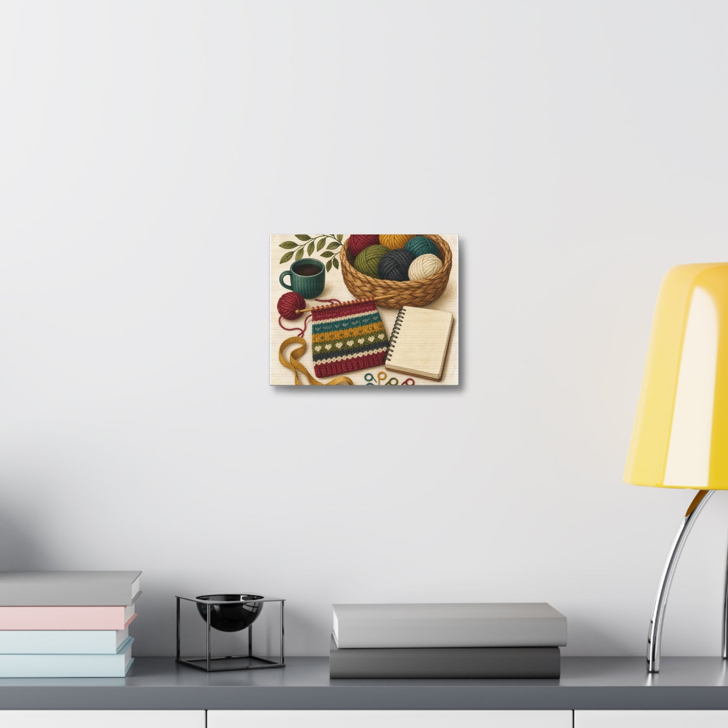 Cozy Knitting and Yarn Hobby Art Canvas Art