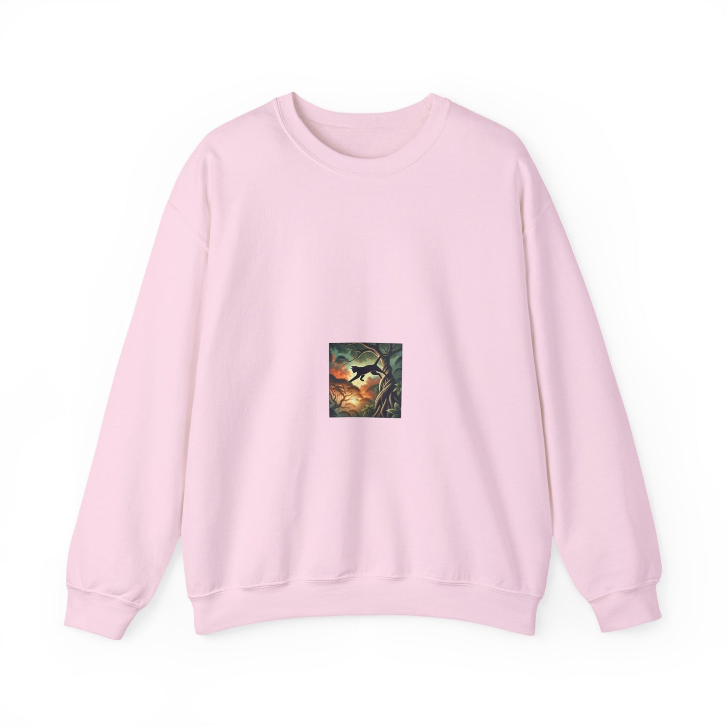 Enchanted Black Cat Forest Crewneck Sweatshirt Cat Lover Gift