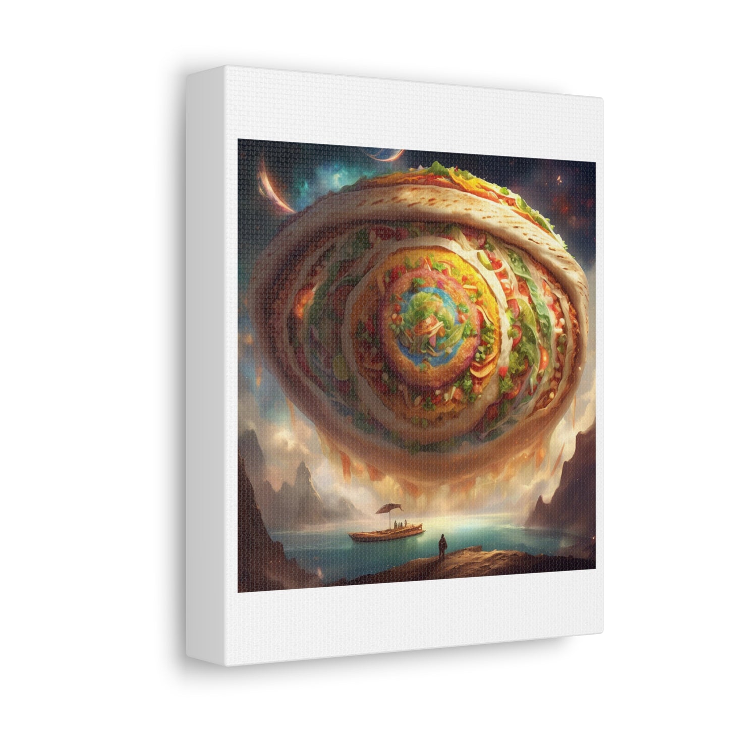 Cosmic Taco Portal Surreal Food Fantasy Art Canvas