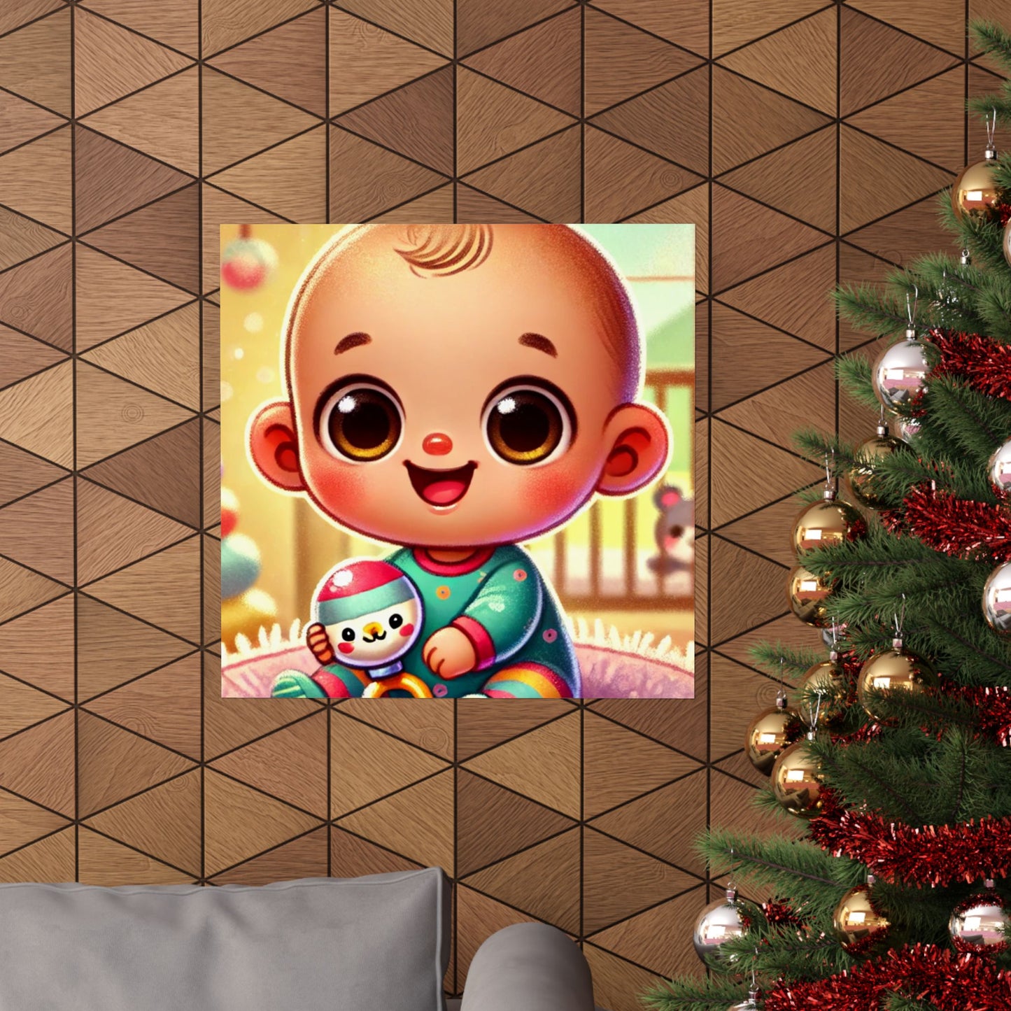 Cheerful Baby Nursery Playroom Art Poster
