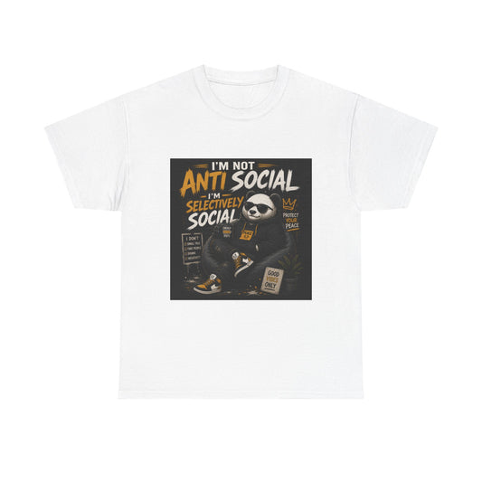 I’m Not Anti Social I’m Selectively Social sloth design Tee | funny introvert shirt
