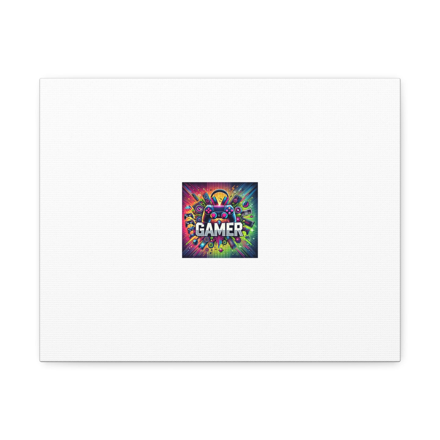 Neon Gamer Energy Retro Arcade Gaming Canvas Wall Art