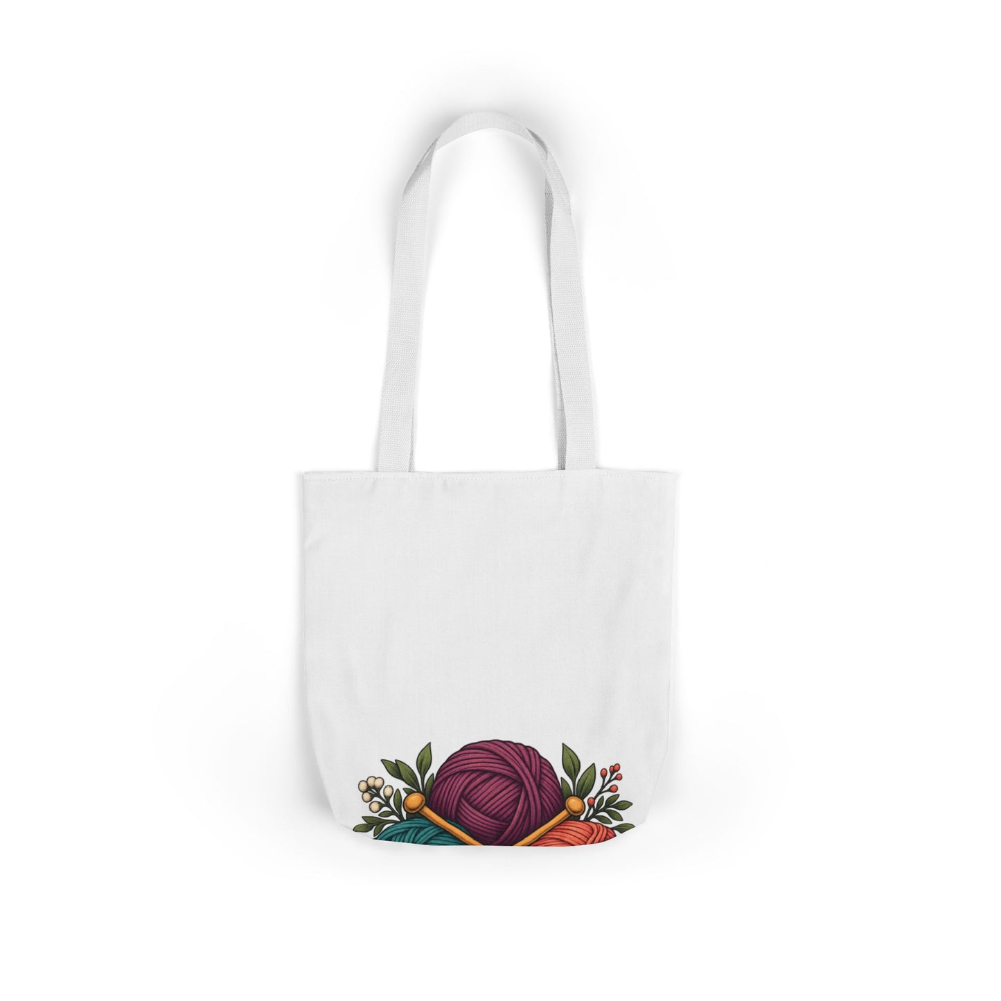 Retro Yarn and Knitting Botanical Art Tote Bag