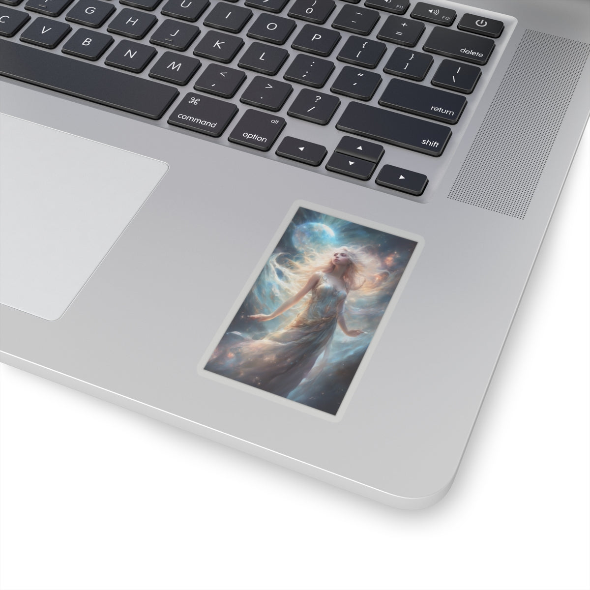 Moonlit Celestial Maiden Fantasy Portrait Sticker