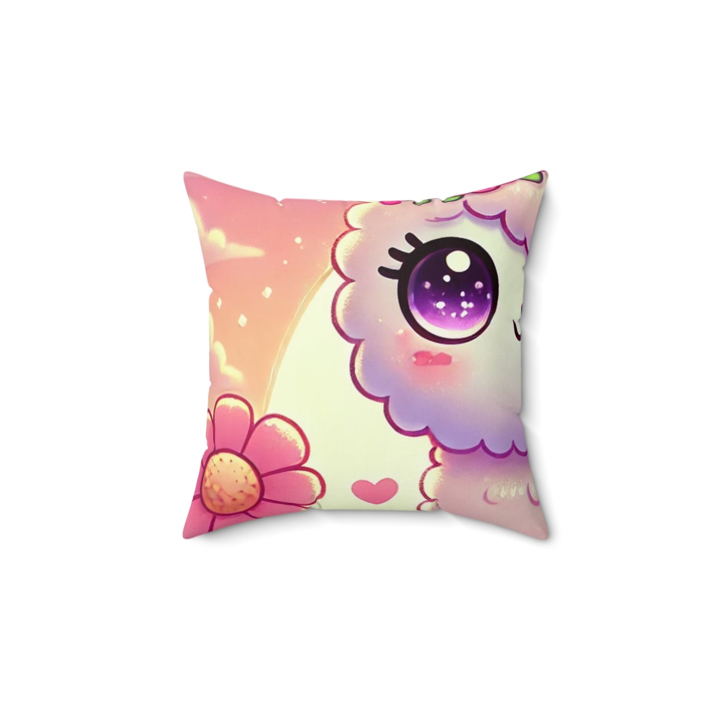 Pastel Floral Alpaca Garden Kawaii Decorative Pillow
