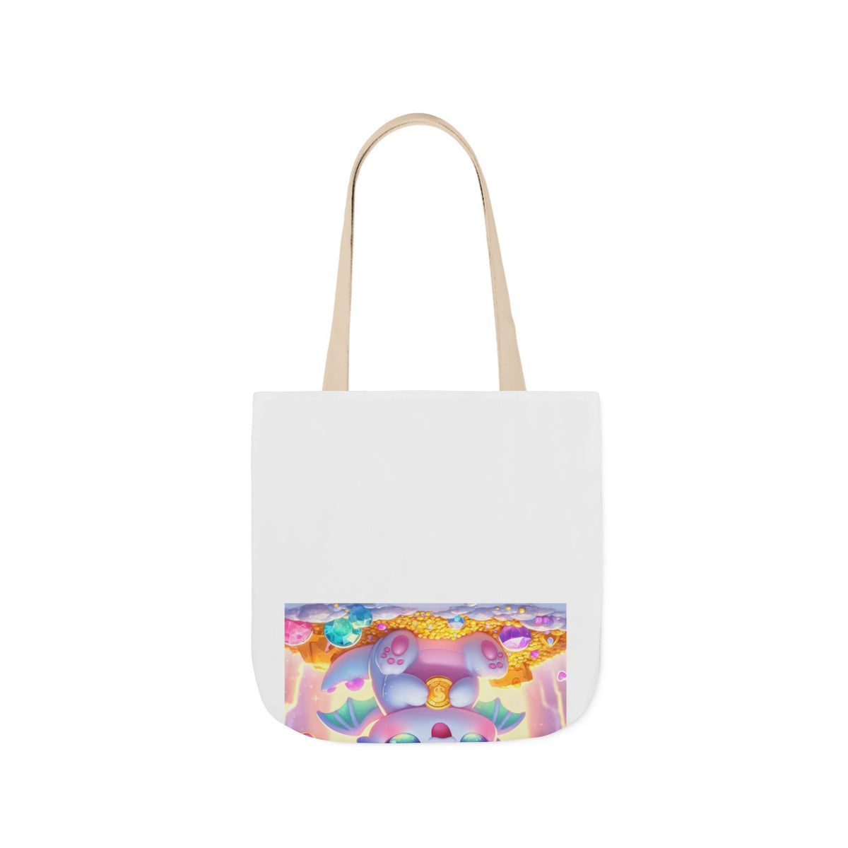 Pastel Treasure Dragon Kawaii Fantasy Canvas Tote Bag