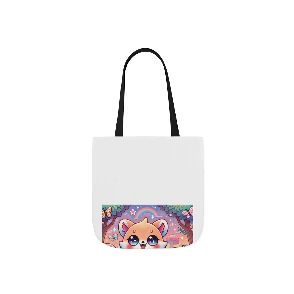 Pastel Woodland Fox Mushroom Kawaii Canvas Tote Bag