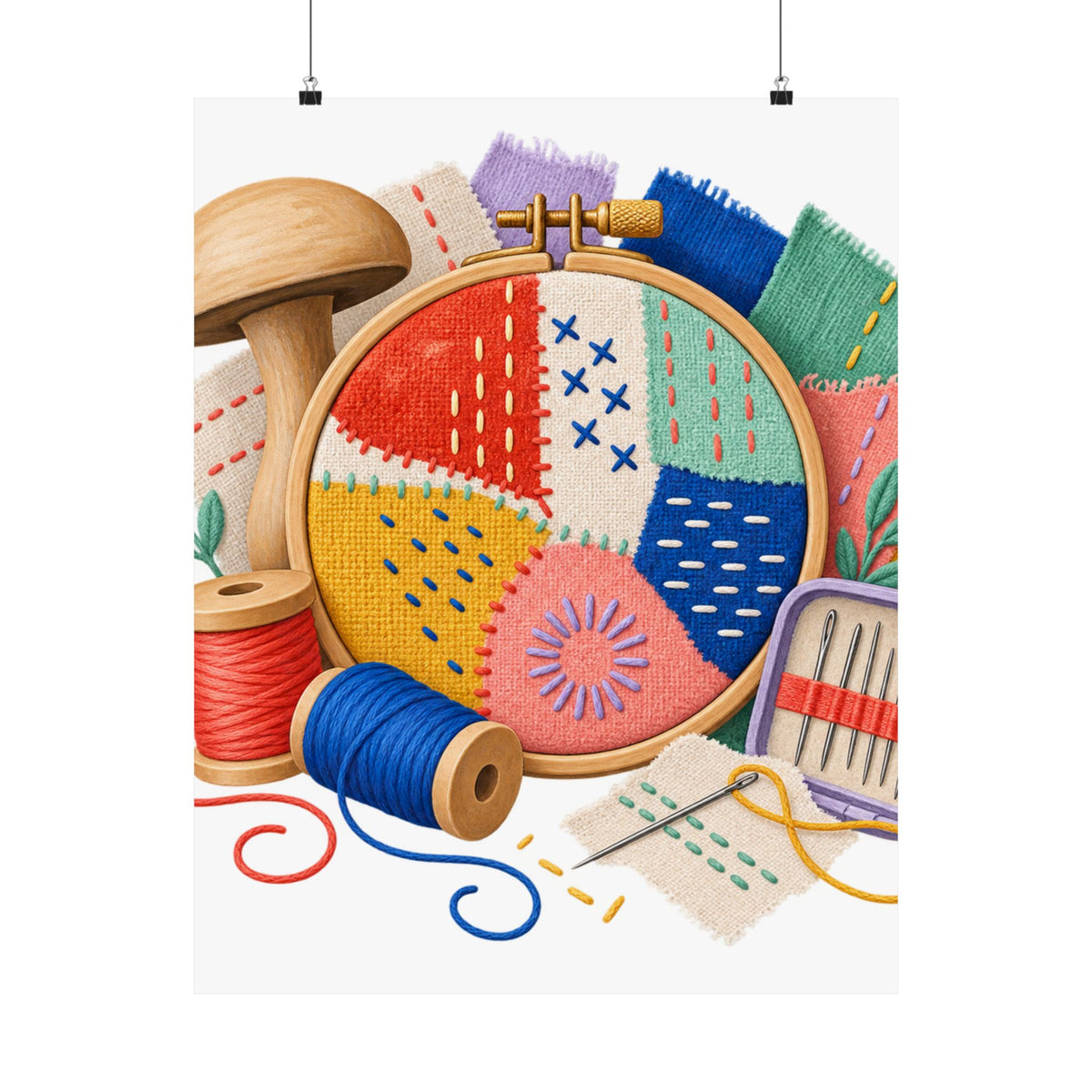 Colorful Visible Mending Workshop Poster