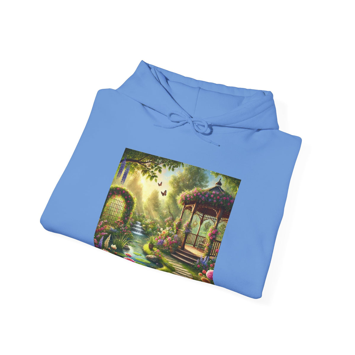 Sunlit Rose Gazebo Cottage Garden Hoodie