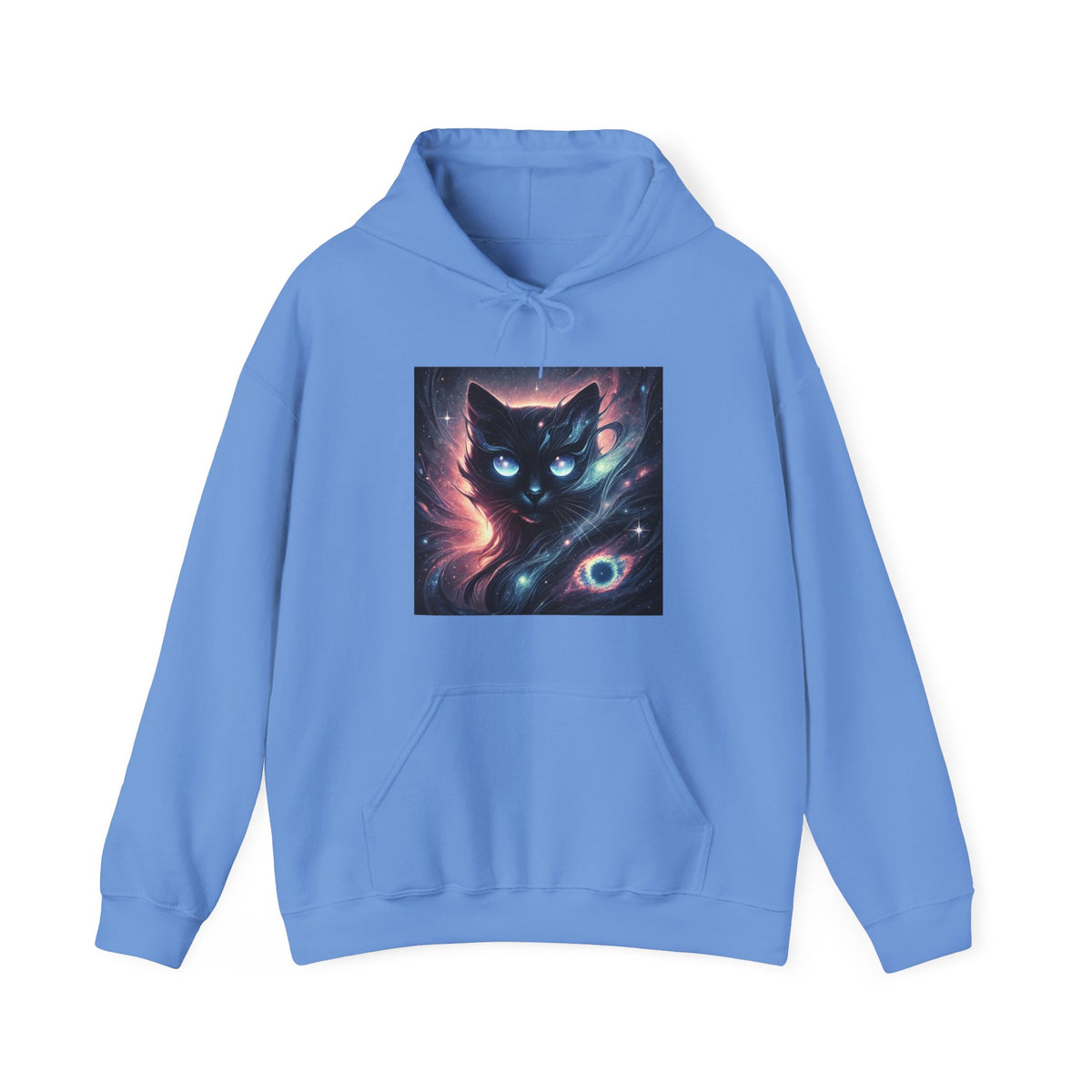 Cosmic Black Cat Galaxy Celestial Hoodie