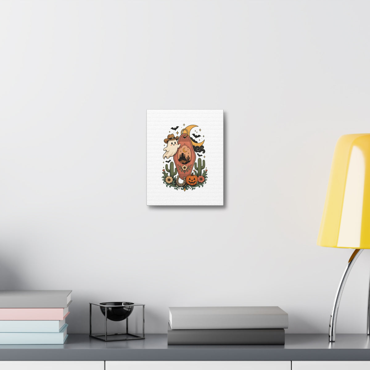 Haunted Desert Keytag Ghost Halloween Canvas