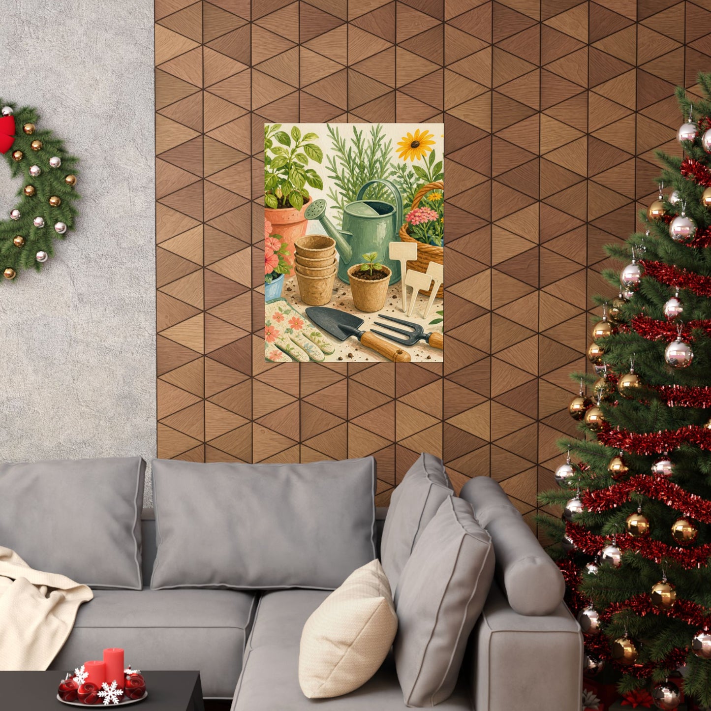 Colorful Gardening Tools and Flowers Hobby Poster