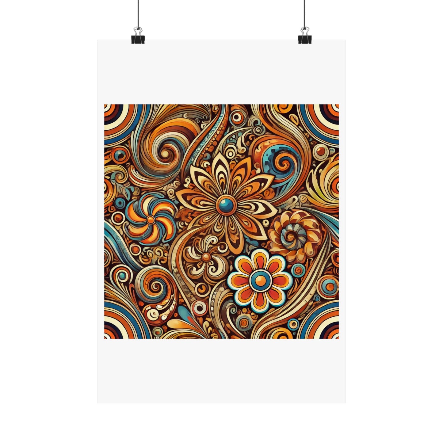 Ornate Abstract Floral Paisley Pattern Poster
