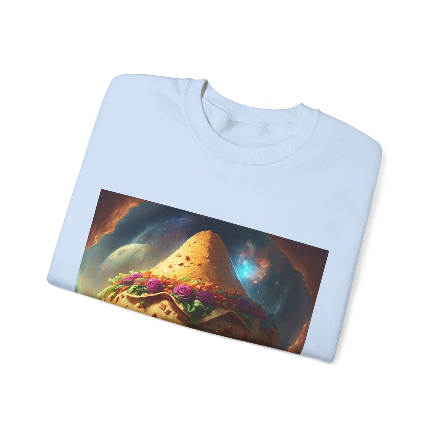 Cosmic Taco Planetoid Surreal Food Fantasy Art Sweatshirt