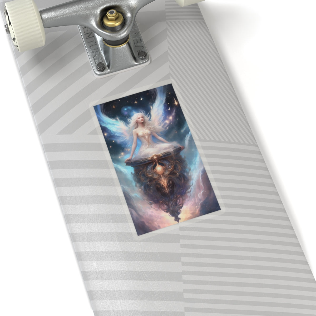 Celestial Winged Meditation Fantasy Portrait Sticker