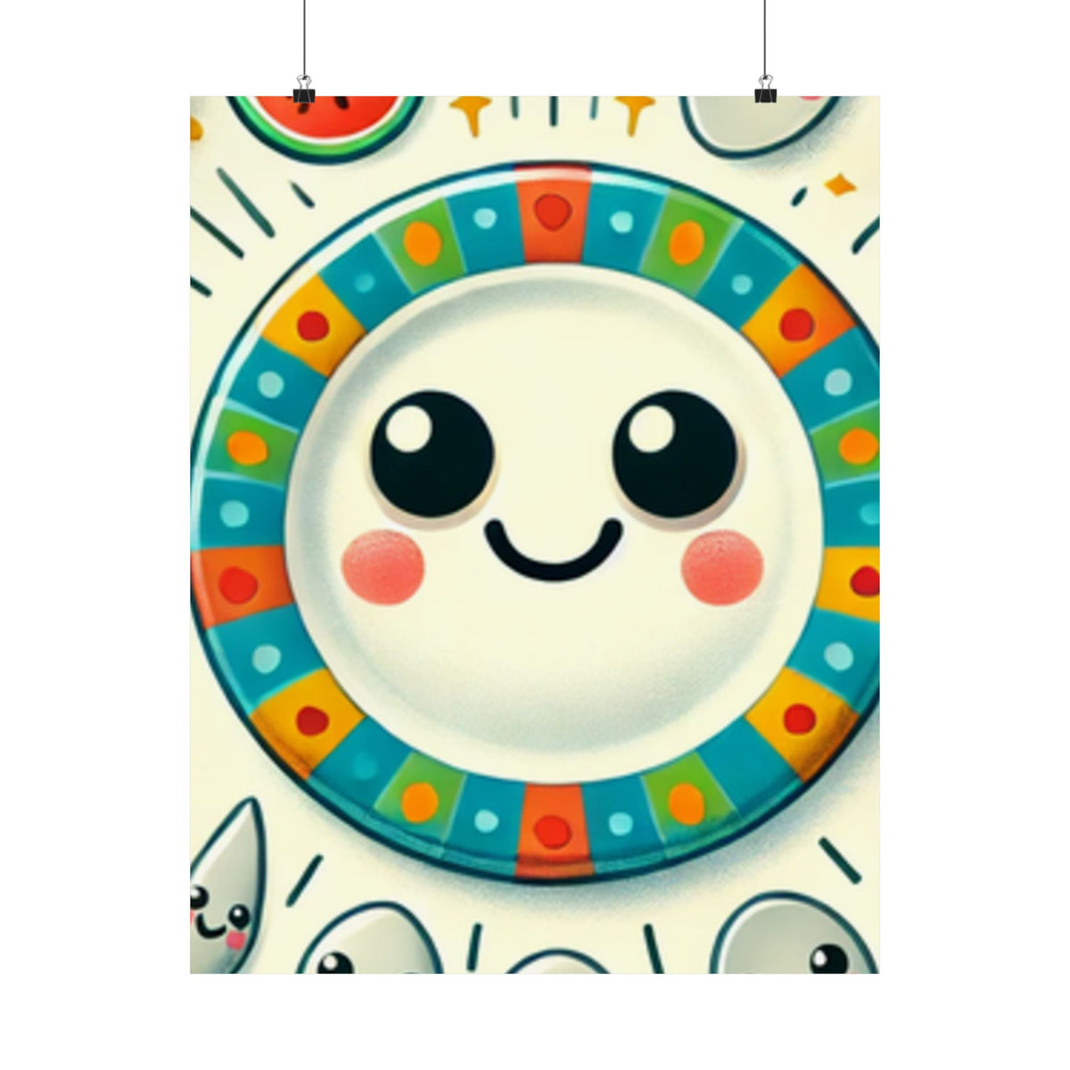 Happy Little Kitchen Club Kawaii Food Poster Kitchen Wall Art Decor