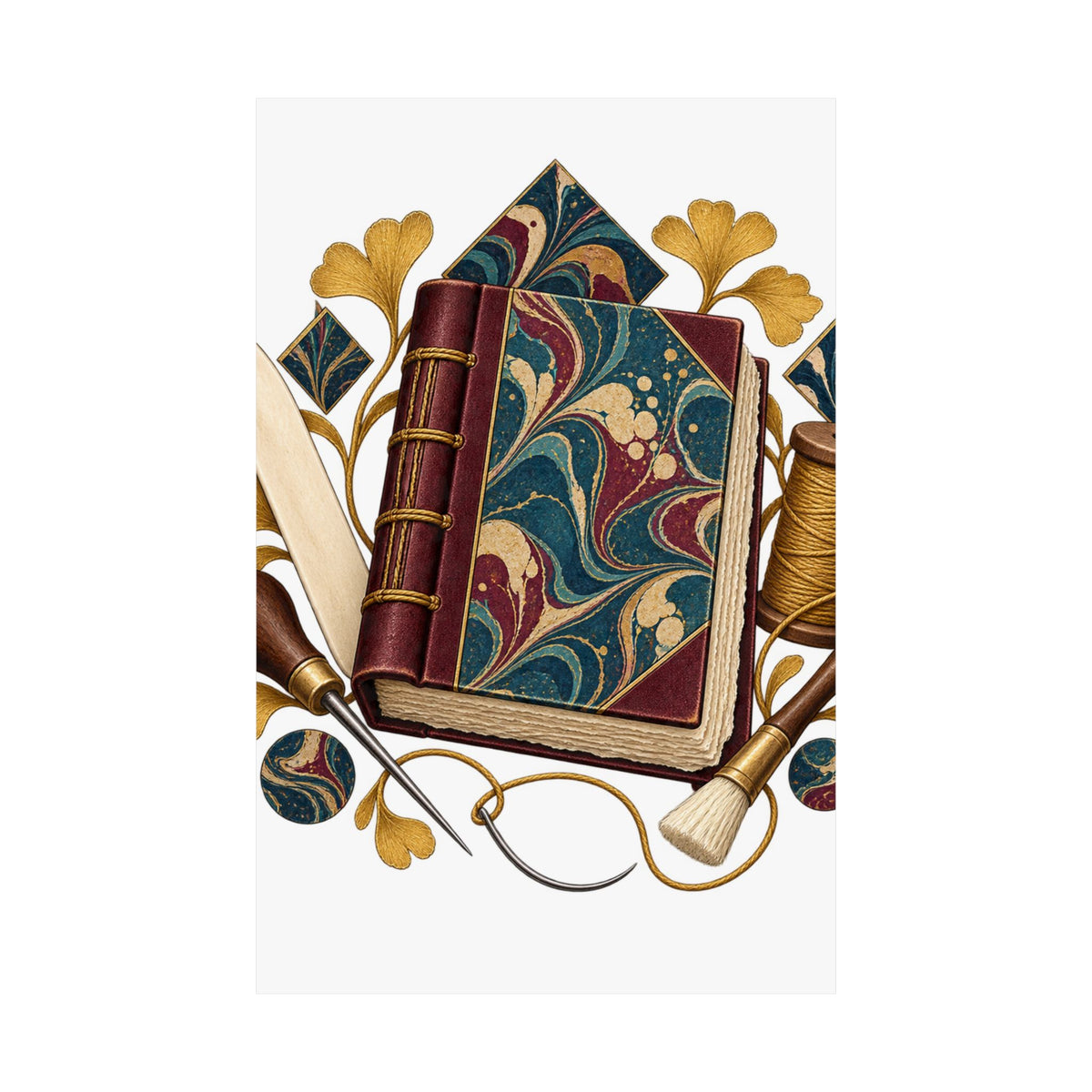 Traditional Marbled Bookbinding Workshop Poster