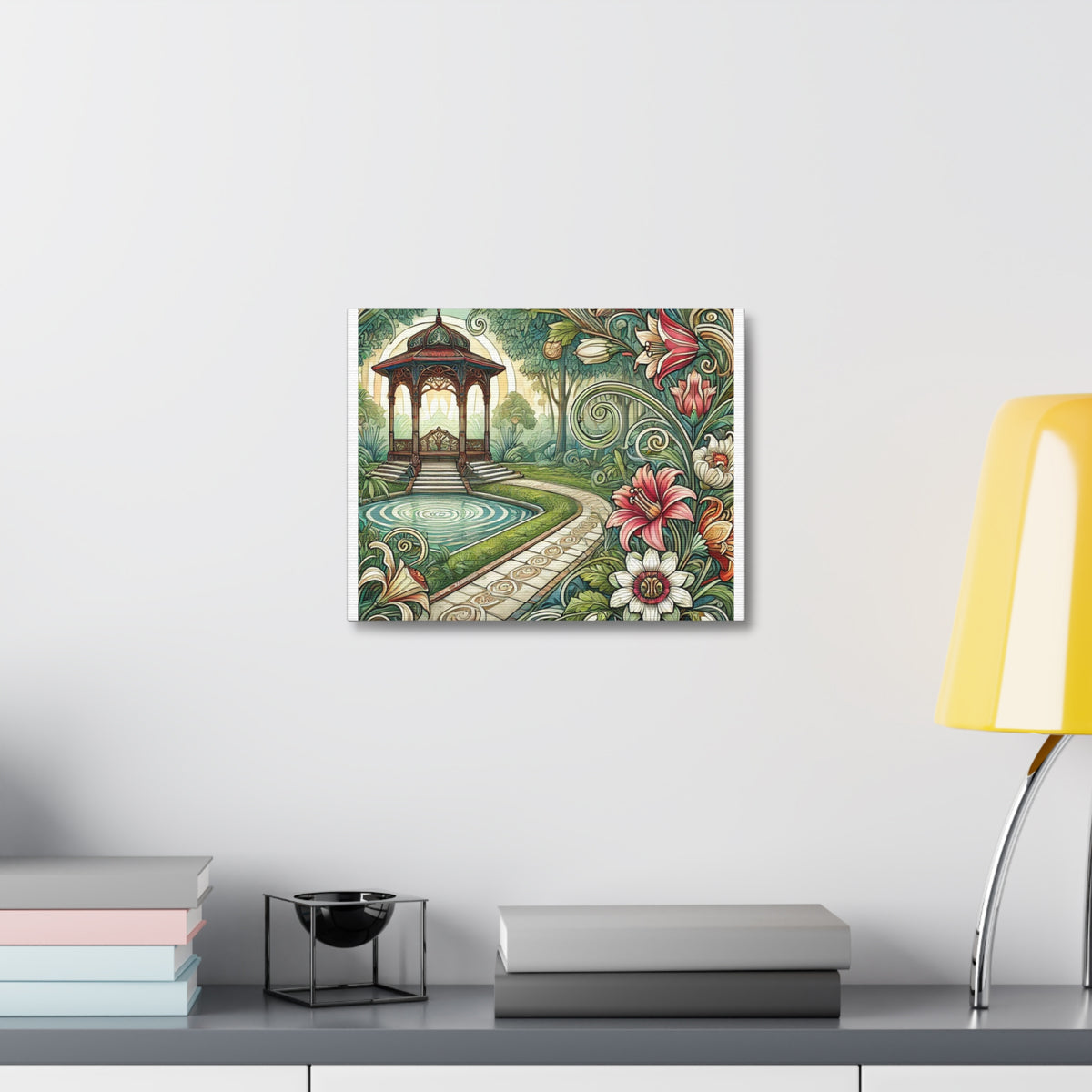 Botanical Gazebo Garden Art Nouveau Canvas Wall Art