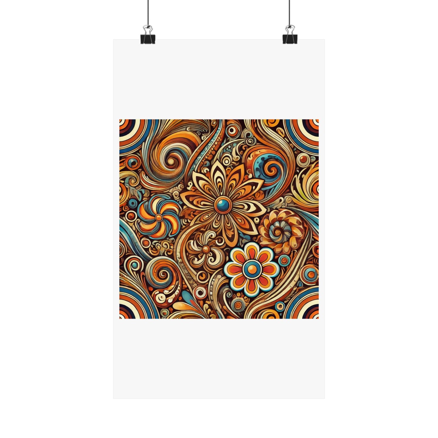 Ornate Abstract Floral Paisley Pattern Poster