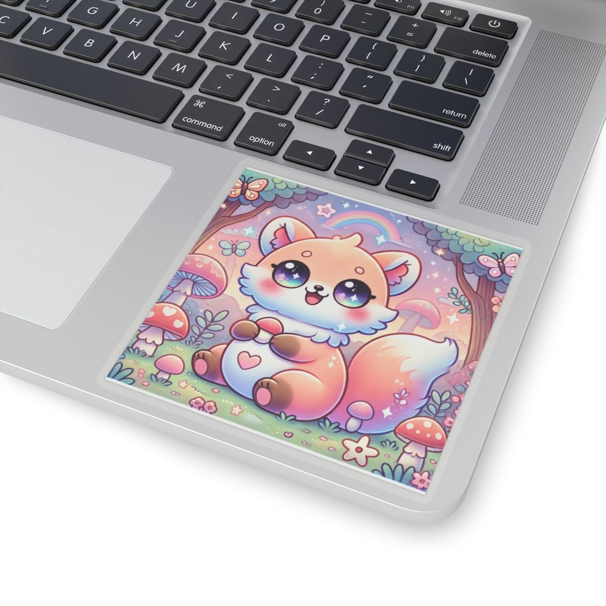 Pastel Woodland Fox Mushroom Kawaii Sticker