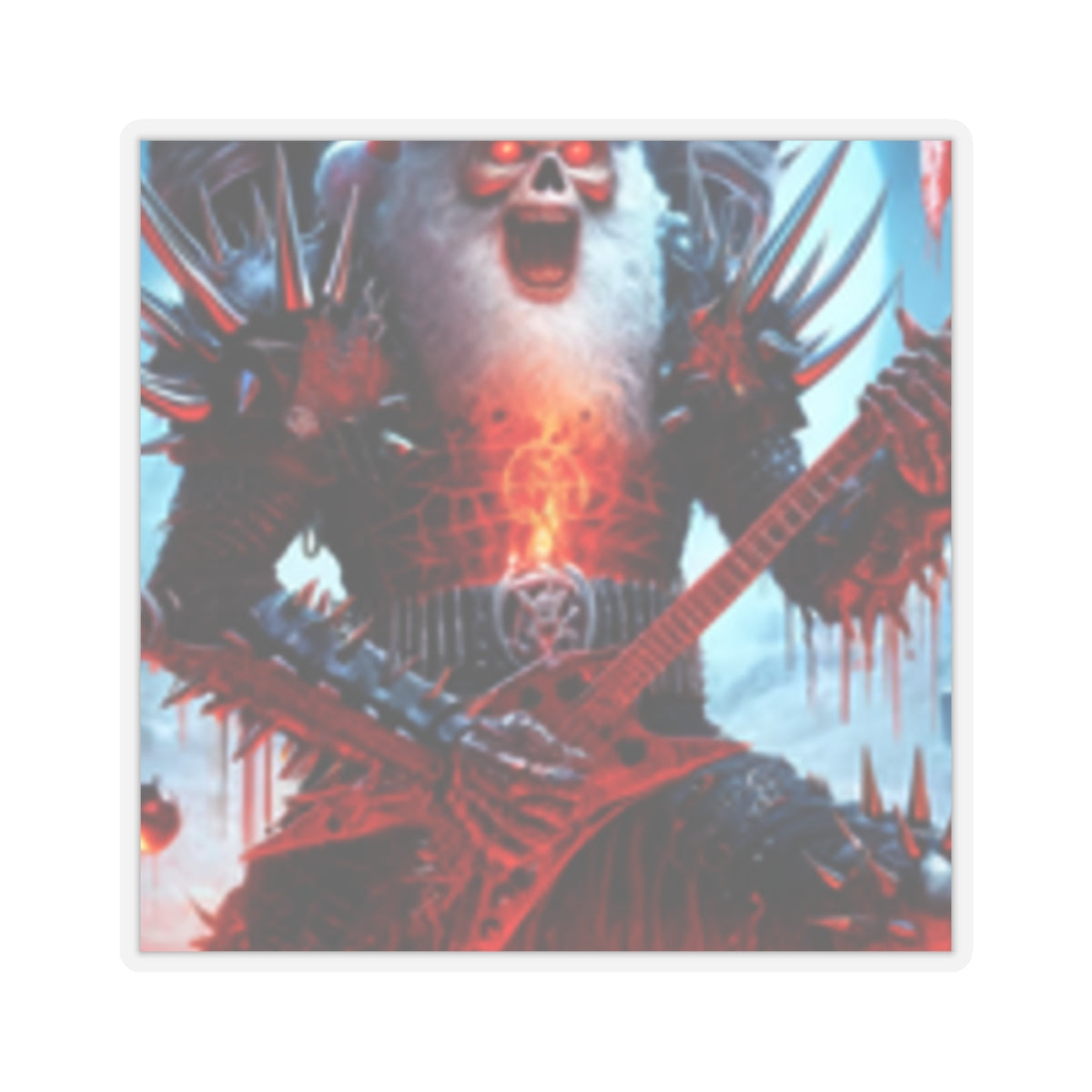 Heavy Metal Santa Holiday Concert Rock Sticker