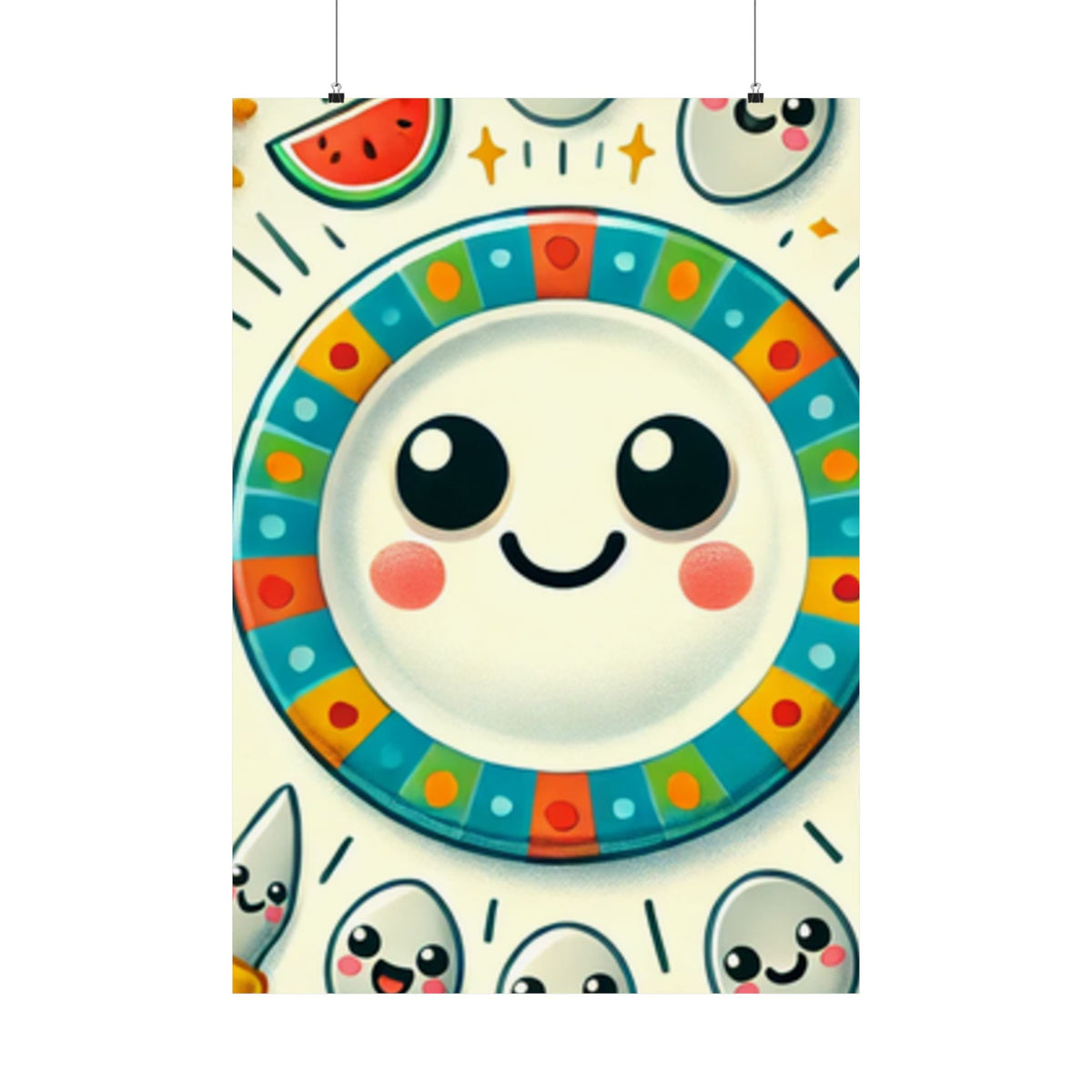 Happy Little Kitchen Club Kawaii Food Poster Kitchen Wall Art Decor